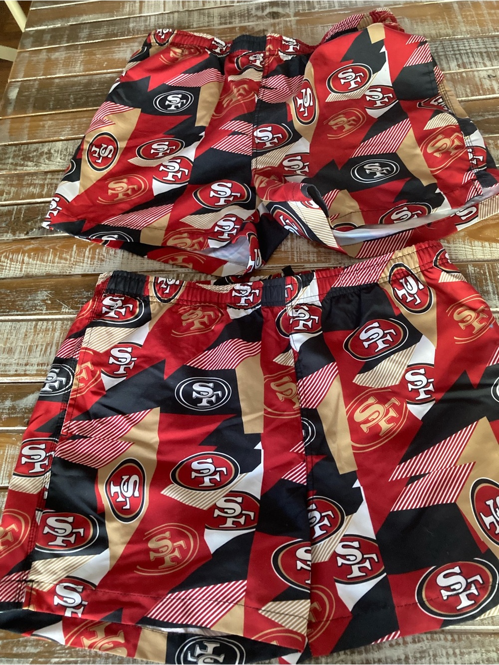 Team Apparel Red and Black Kids' Shorts with Gold Accents